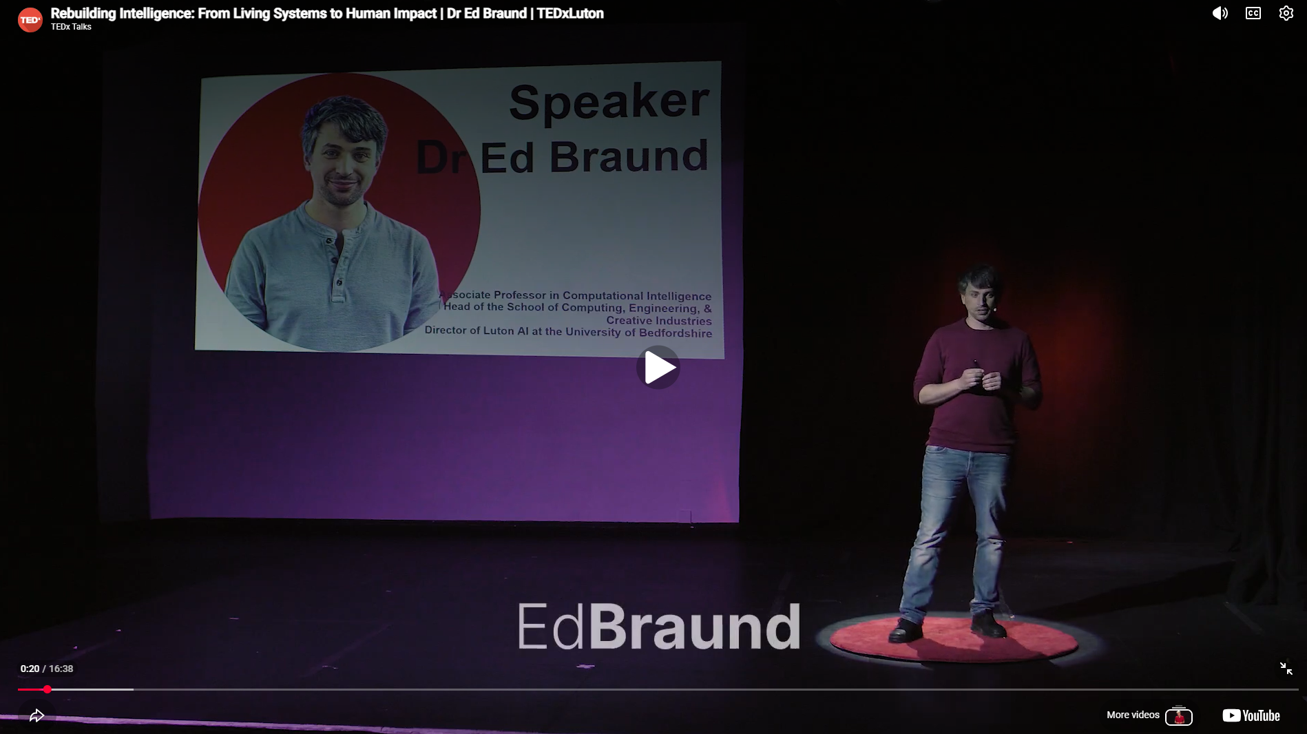 Dr Ed Braund TedX Luton talk